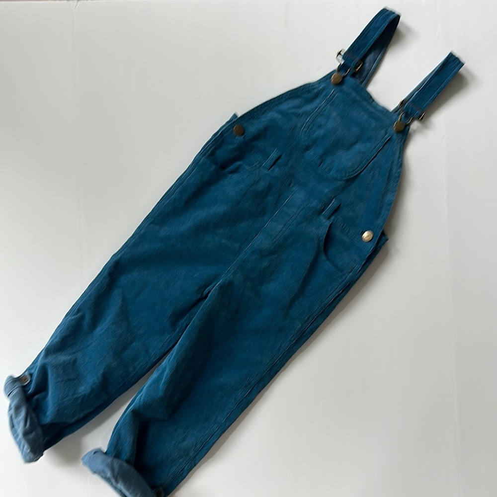 Kids Teal Corduroy Overalls Jumpsuit